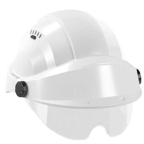 Casque Orizon ventilé blanc avec lunettes de protection