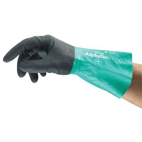 Ergonomische Nitrilhandschuhe AlphaTec® 58-128 ­ Set mit 144 Stck. - Ansell