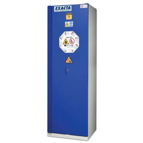 Armoire haute bleue pour batteries lithium-ion avec alarme et prises - Exacta