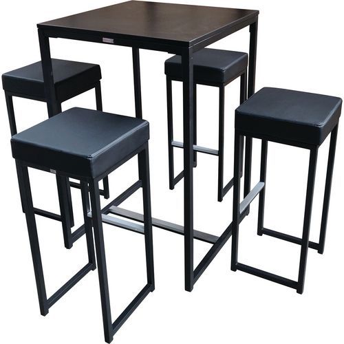 Set aus Stehtisch und 4 Barhockern Kubo - Flexfurn