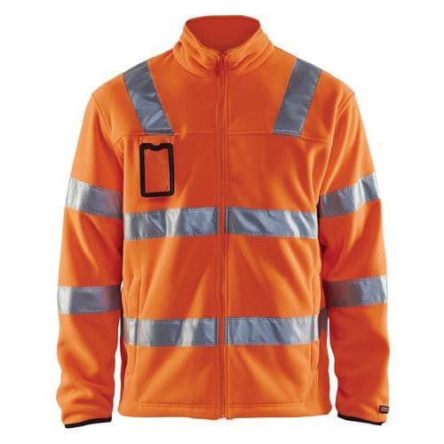 Fleecejacke hohe Sichtbarkeit, neonorange