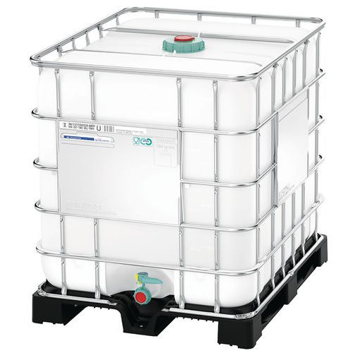 Cuve 1000L de transport antistatique – Cuve + palette métal