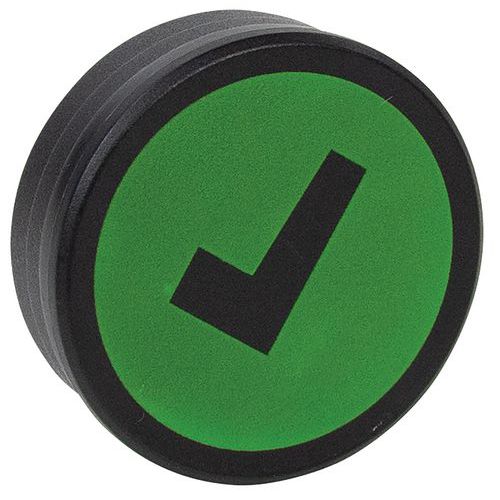 Aimant rond avec symbole vérifié