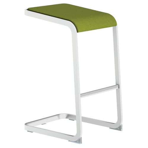 Ergonomischer Barhocker mit weißem Fuß, C-Stool