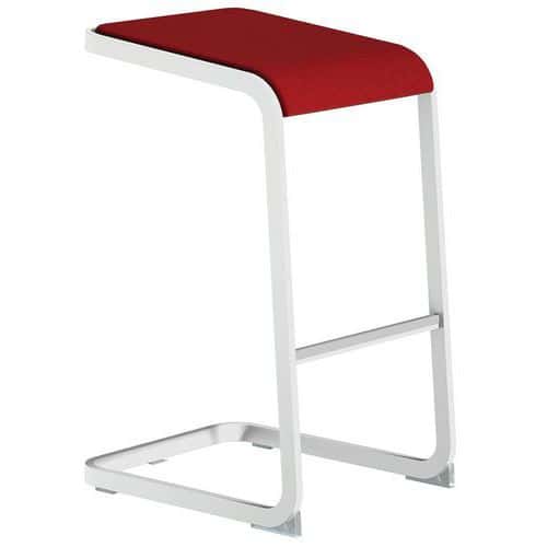 Ergonomischer Barhocker mit weißem Fuß, C-Stool