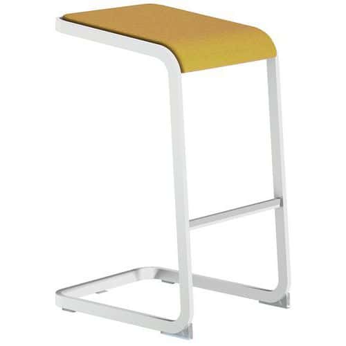 Tabouret haut ergonomique avec pied blanc C-Stool