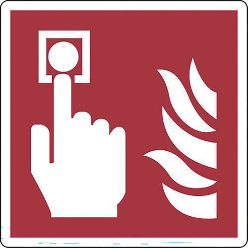 Brandschutz-Schild - Feuer-Notrufknopf - Selbstklebend