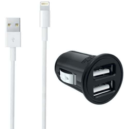 USB-Ladegerät für Zigarettenanzünder + Lightning-Kabel iPhone - Moxie