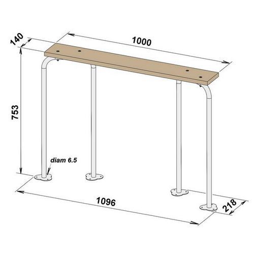 Banc 1M pour abri fumeur - Mottez