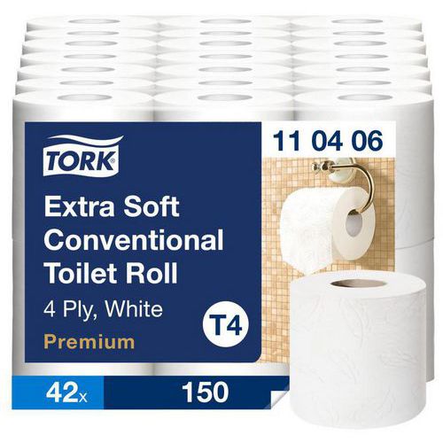 Rouleau papier toilette extra Doux 4 plis Blanc T4 Premium