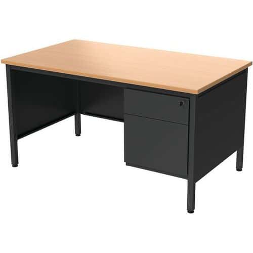 Bureau demi ministre Confort 2 avec caisson - 140 cm