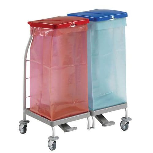 Müllsackständer mit Pedal und Deckel - 2 x 70 L, 3 x 70 L und 4 x 70 L - TTS