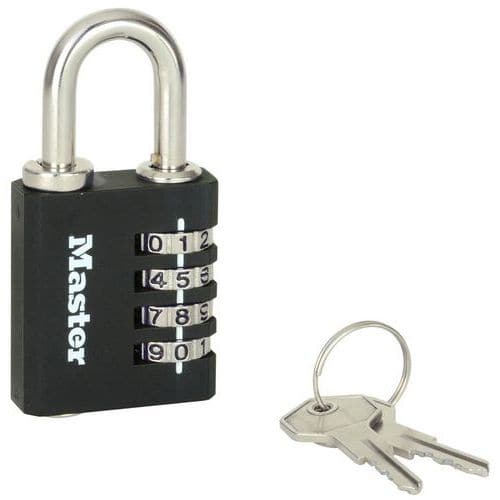 Cadenas à combinaison et clé de secours 7641EURDBLK - Master Lock