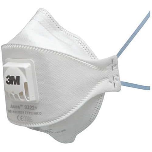 3M™ Aura™ Atemschutzmaske 9322+ FFP2 NR D mit Cool Flow™ Ausatemventil - 3M