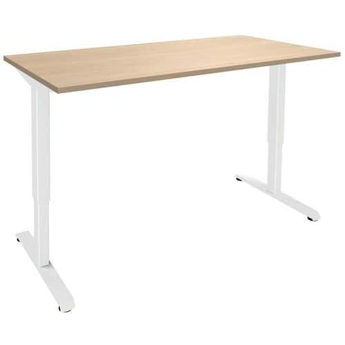 Bureau électrique ergonomique en chêne clair/blanc Nivo