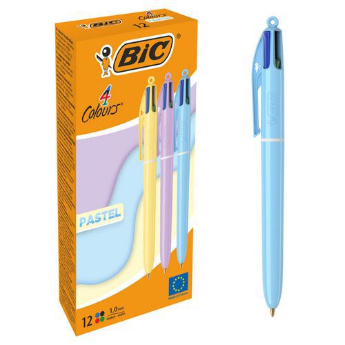 BIC 4-Farben-Kugelschreiber Pastel - 3 verschiedene Farben - BIC