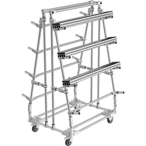 Mini-rack Cantilever mobile - base triangle - charge 150 kg par niveau - Trilogiq