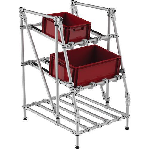 Mini-Rack mit Rollen für das Picking - vorne winkelförmig - Trilogiq