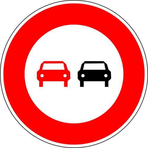 Panneau de signalisation B3 Interdiction de dépasser - Kelias