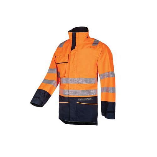 gut sichtbarer und wasserdichter Parka, orange