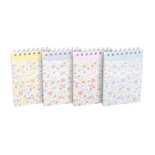 Heftblock Oxford Floral Integralbindung, 74 x 105, 140 Seiten, liniert, verschiedene Farben - Oxford