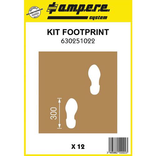 Schablone Fußspuren - Kit Footprint - 12 Formen - Ampere System