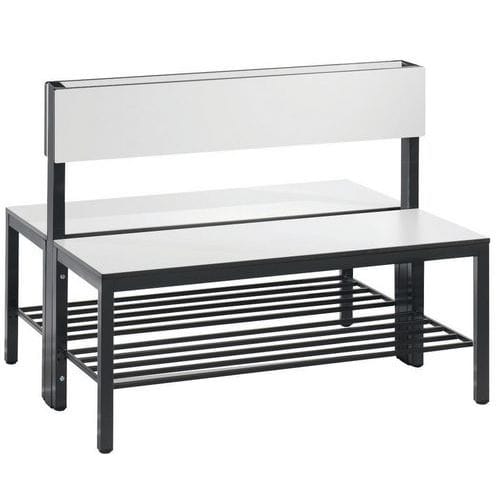 Banc bois double face avec dossier Basic Plus - avec et sans grille - CP