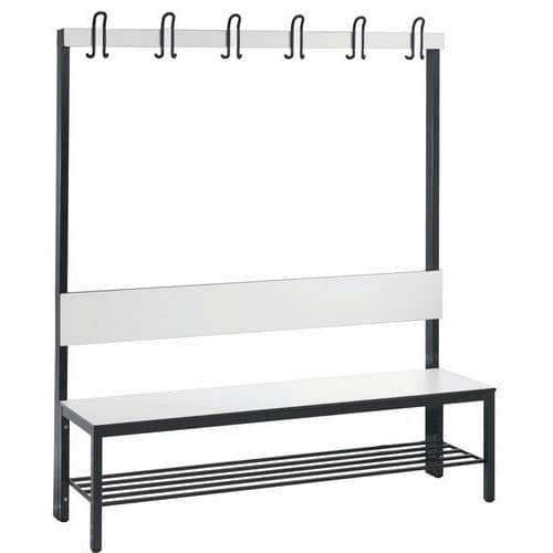 Banc bois à patères avec dossier Basic Plus - avec et sans grille - CP