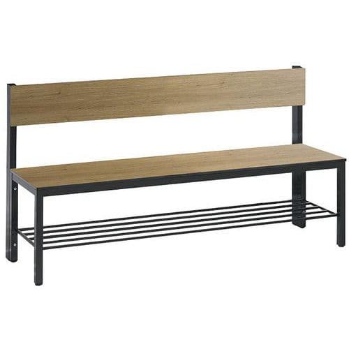 Banc bois avec dossier Basic Plus - avec et sans grille - CP