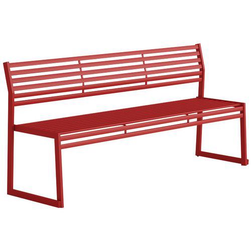 Banc avec dossier en acier galvanisé - 180 cm - Urbantime