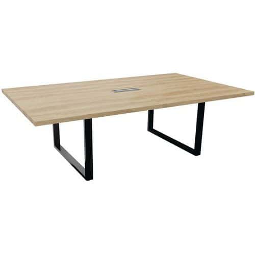 Table de conférence L240 x P140 cm pied ruban noir