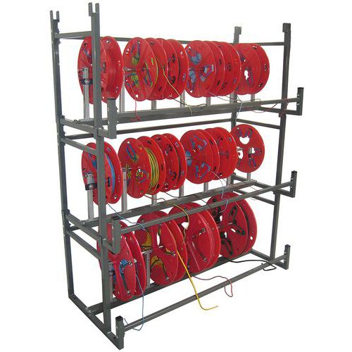 Kabeltrommelregal mit Gummispannern und Spulen Bobi-rack - Cable Equipements