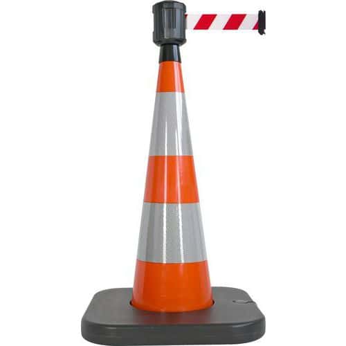 Cone de balisage avec base a lester orange - 2mx5cm -Viso