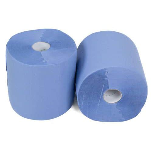 Papier d'essuyage industriel, bleu, papier