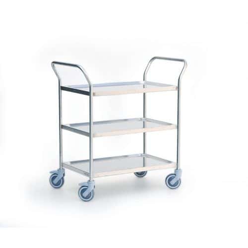 Chariot inox - 3 plateaux - Force 120 kg